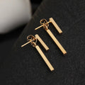 Geometric Bar Ear Jacket Silver Earring