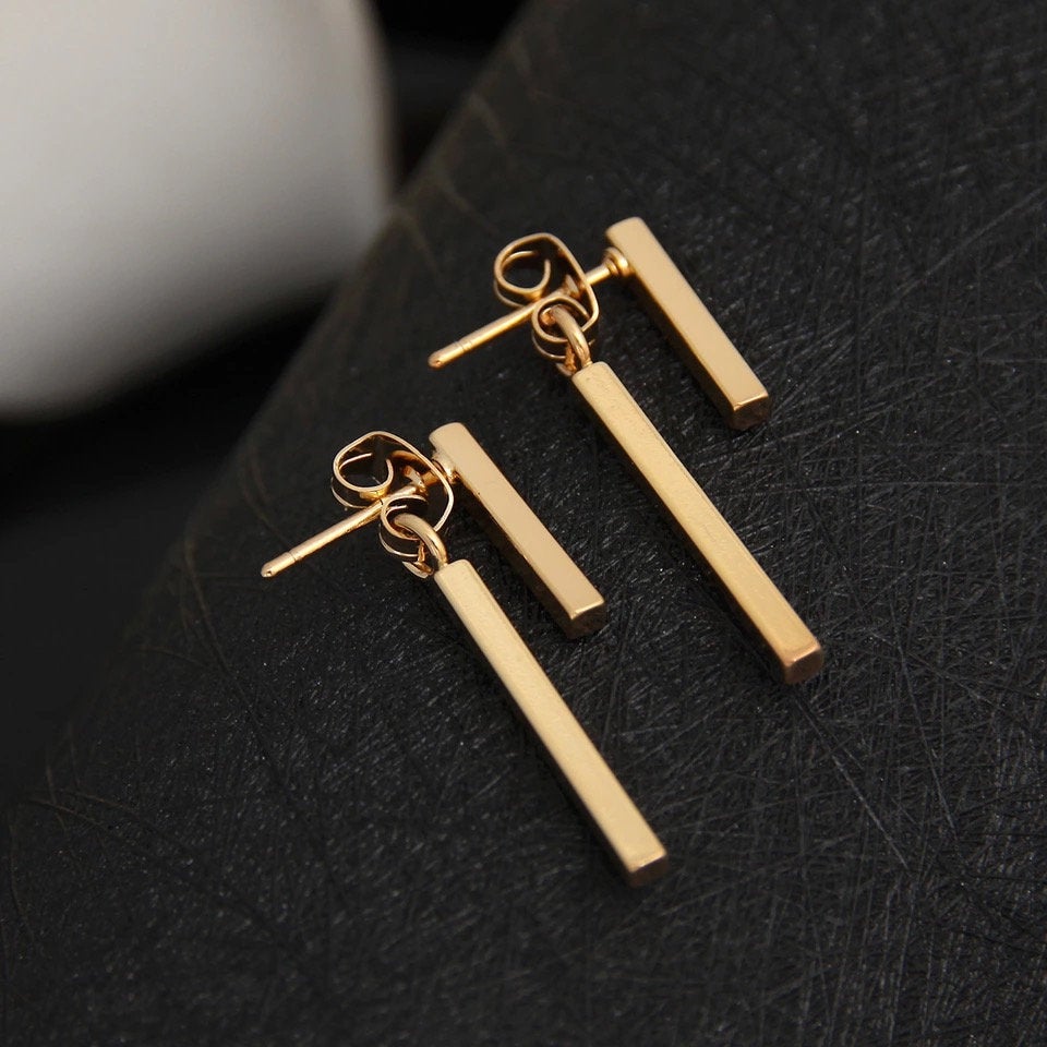 Geometric Bar Ear Jacket Silver Earring