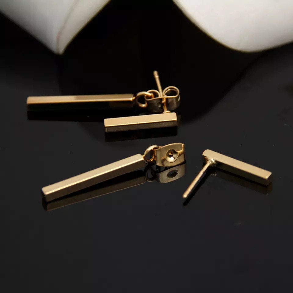 Geometric Bar Ear Jacket Silver Earring