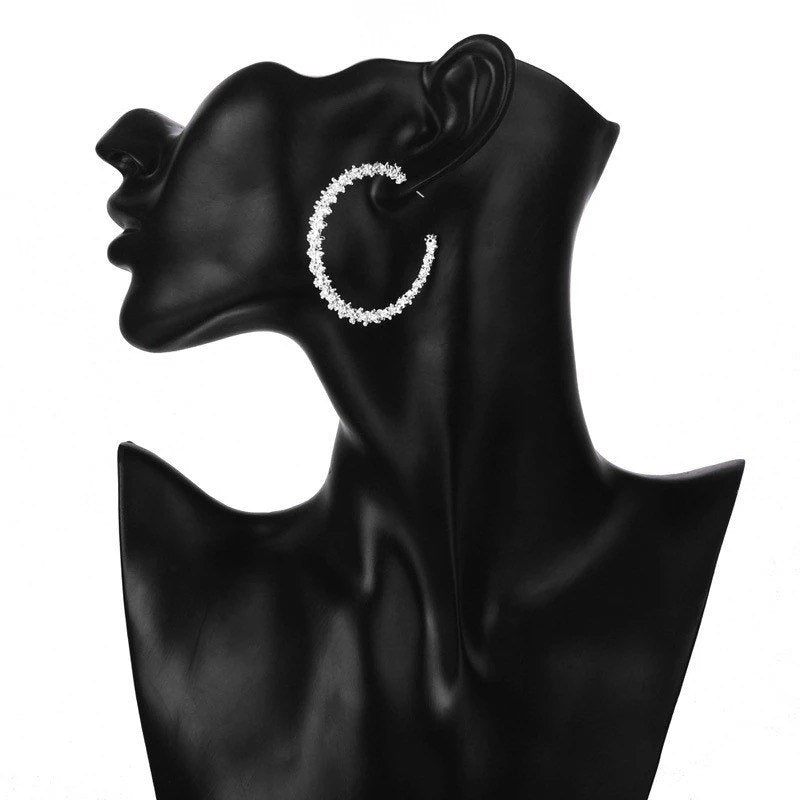 Textured Hoop Metal Earring