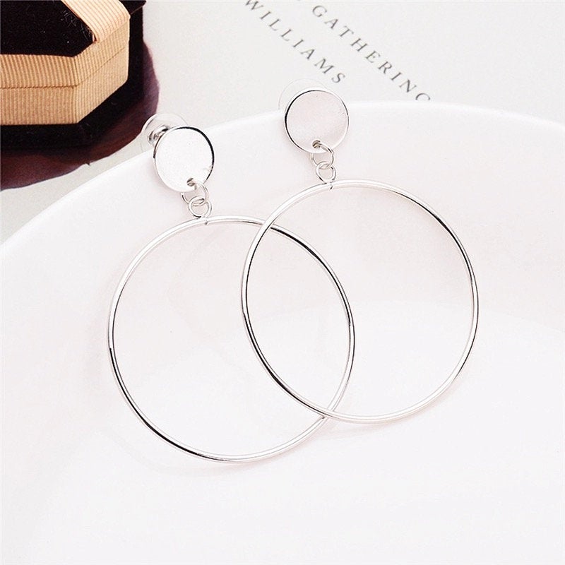 Statement Stud Dangle Hoop Earring