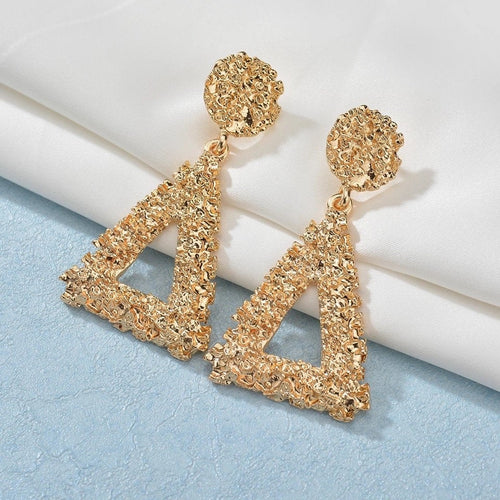 Chunky Textured Triangle Dangle Earring