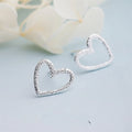Hammered Heart Stud Metal Earring