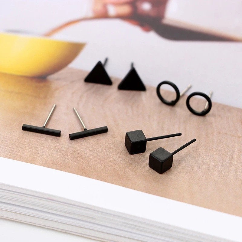 Geometric Stud Earring Set
