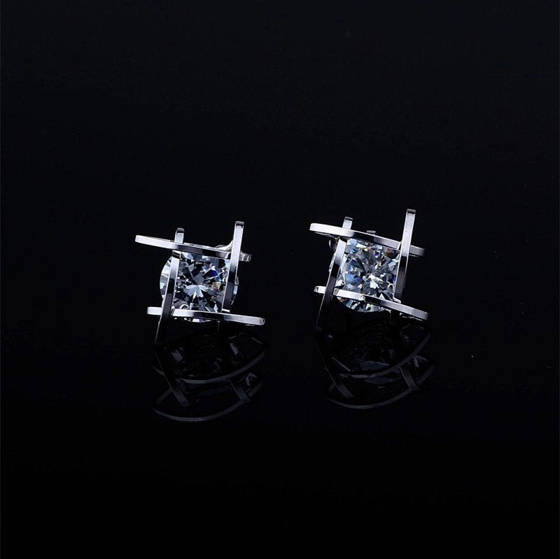 Wrapped Crystal Stud Gemstone Earring