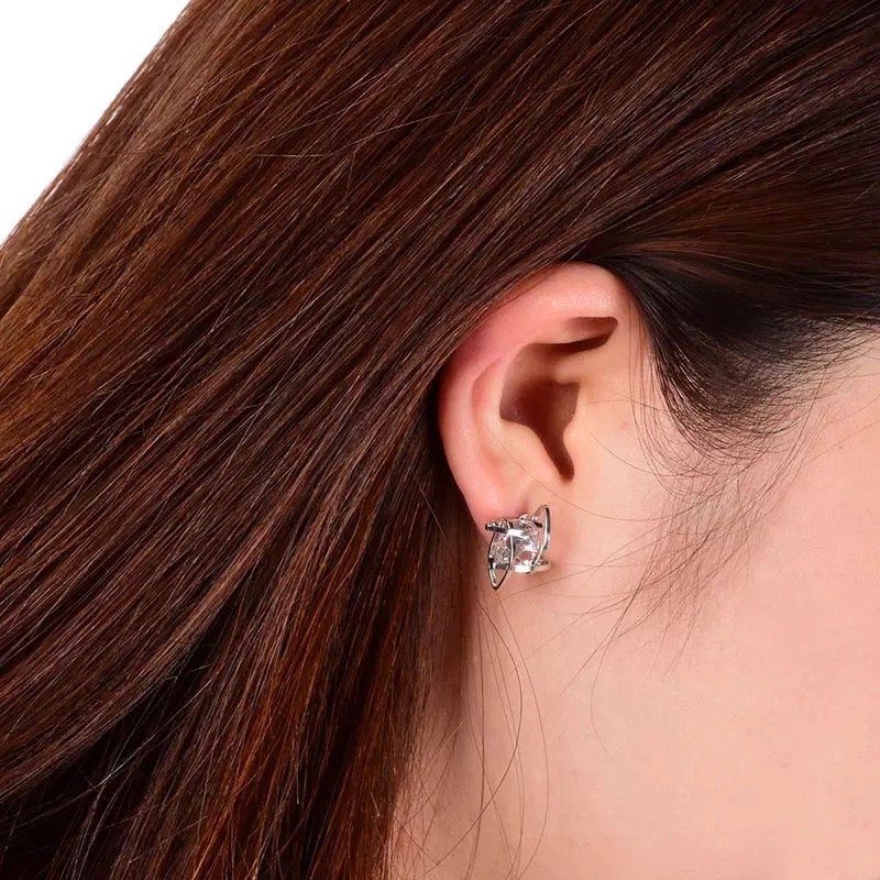 Wrapped Crystal Stud Gemstone Earring