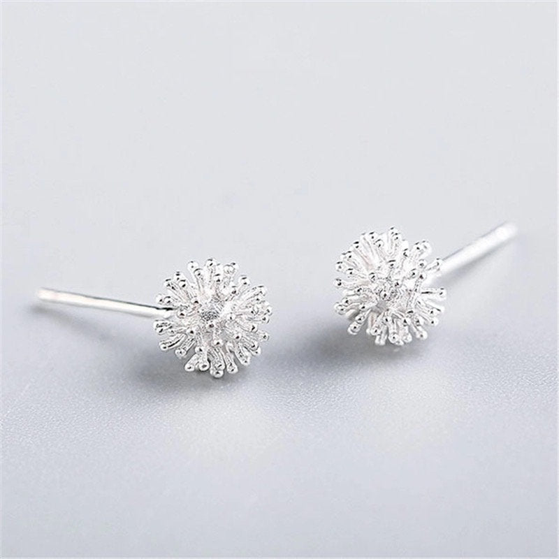 Textured Dandelion Stud Earring