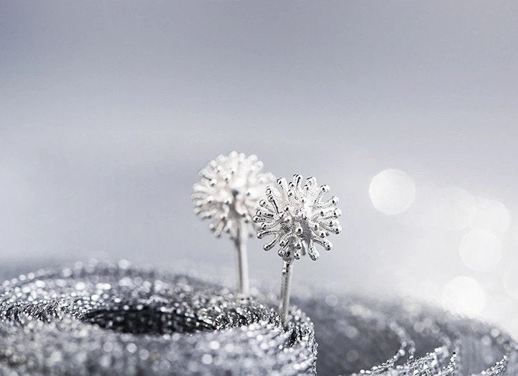 Textured Dandelion Stud Earring