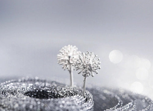 Textured Dandelion Stud Earring