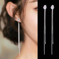 Long Tassel Crystal Stud Earring