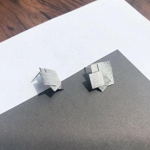 Layered Square Metal Earring
