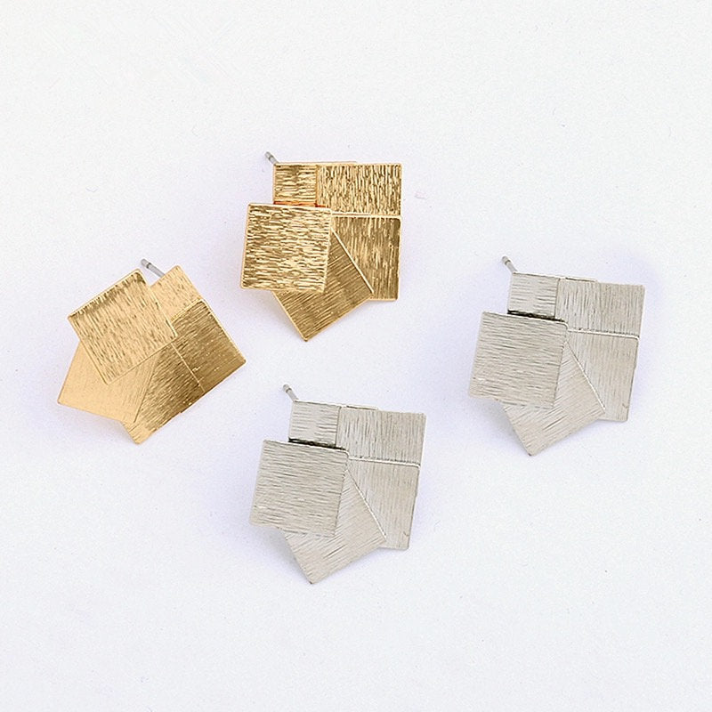 Layered Square Metal Earring