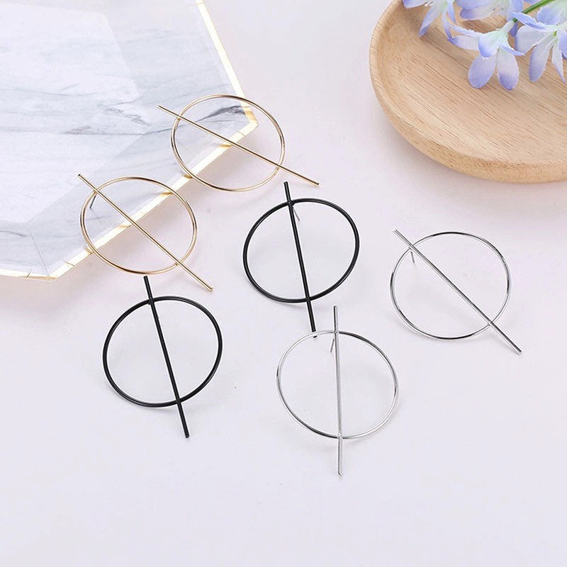 Circle Bar Large Stud Earring