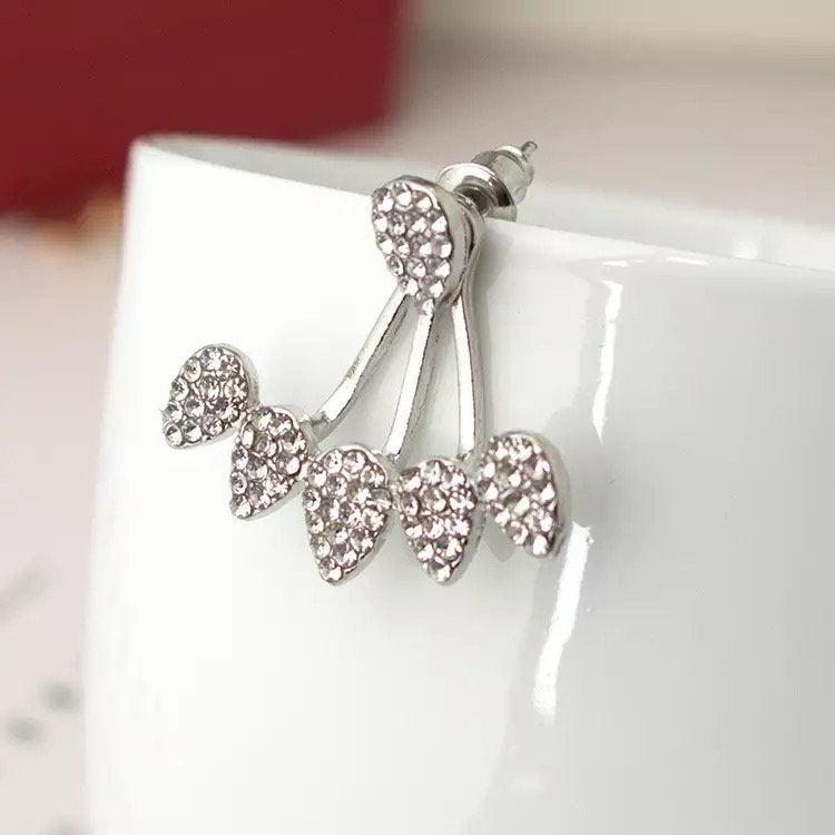 Crystal Teardrop Ear Threader Earring