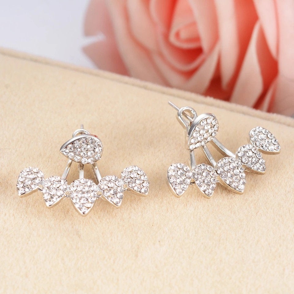 Crystal Teardrop Ear Threader Earring
