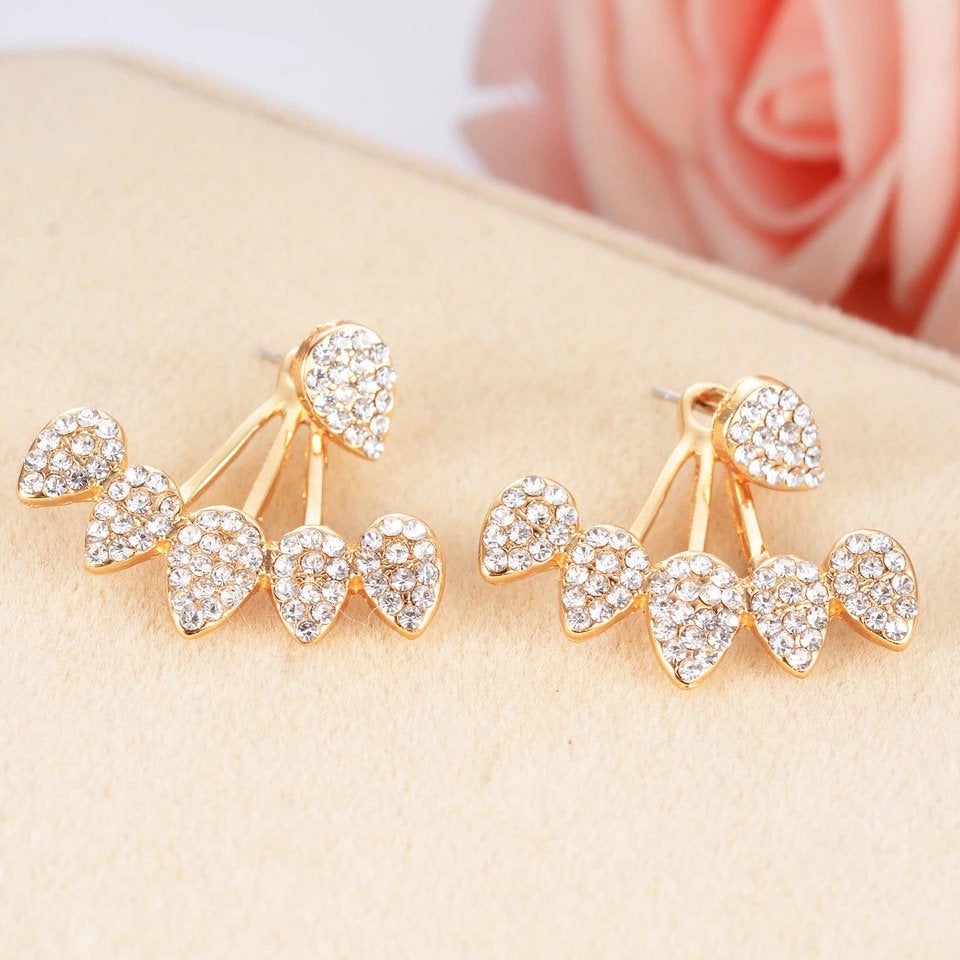 Crystal Teardrop Ear Threader Earring