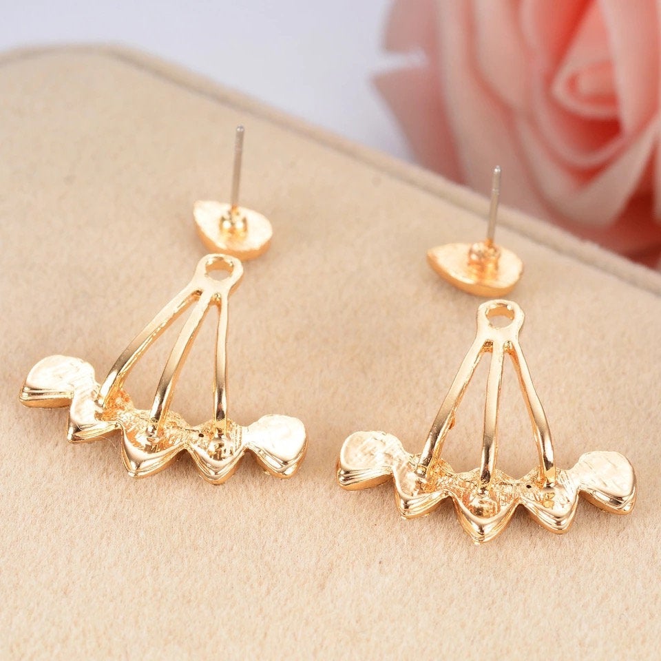 Crystal Teardrop Ear Threader Earring