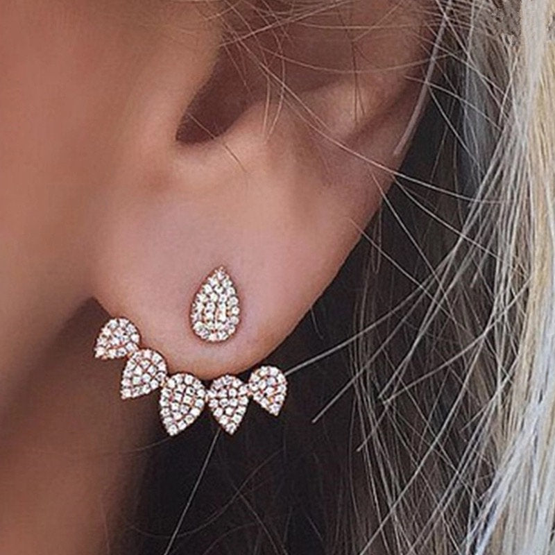 Crystal Teardrop Ear Threader Earring