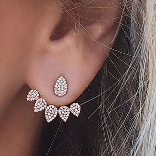 Crystal Teardrop Ear Threader Earring