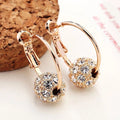 Crystal Ball Charm Hoop Earring