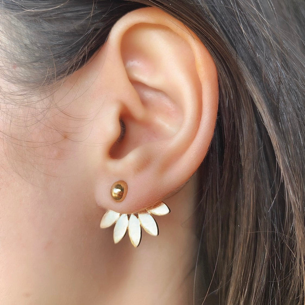 Lotus Petal Ear Jacket Earring