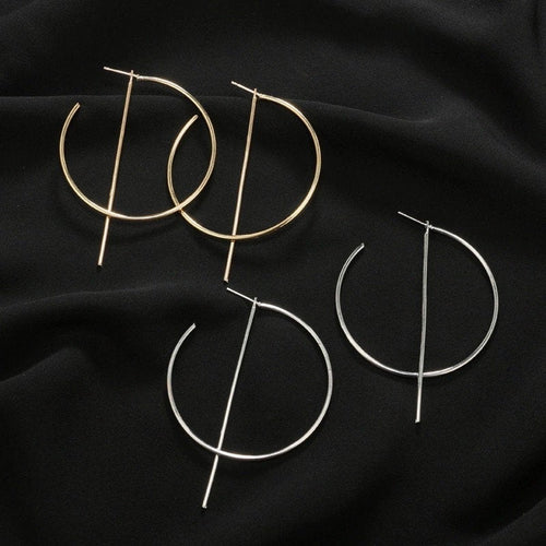 Dangle Bar Open Hoop Earring