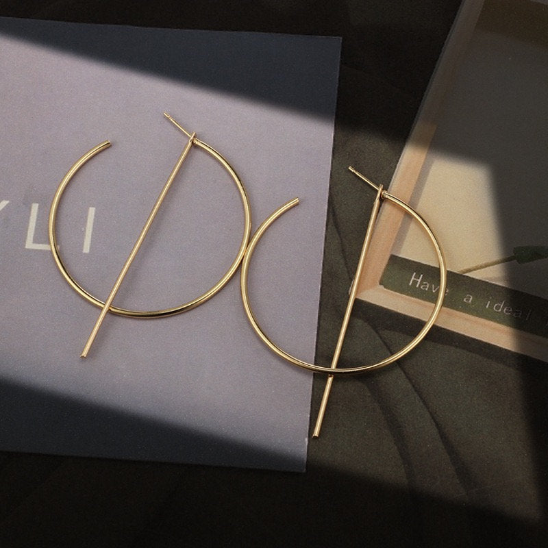 Dangle Bar Open Hoop Earring