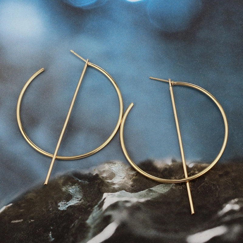Dangle Bar Open Hoop Earring