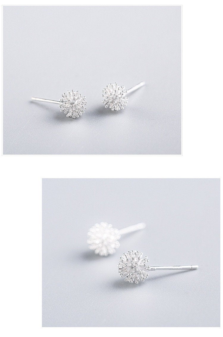 Textured Dandelion Stud Earring