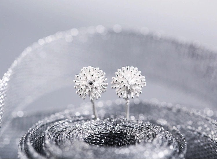 Textured Dandelion Stud Earring