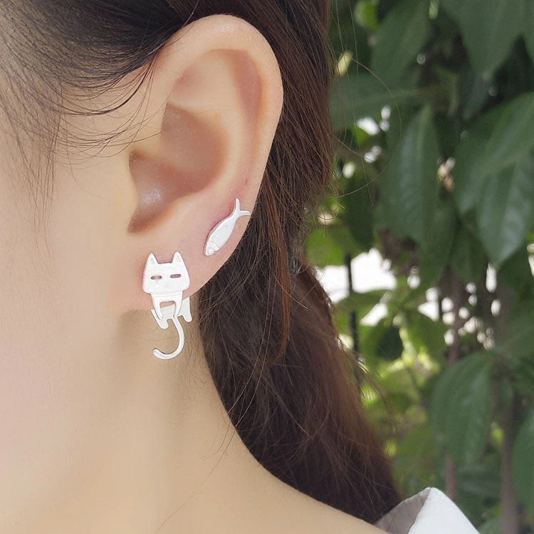Cat Fish Cute Earring