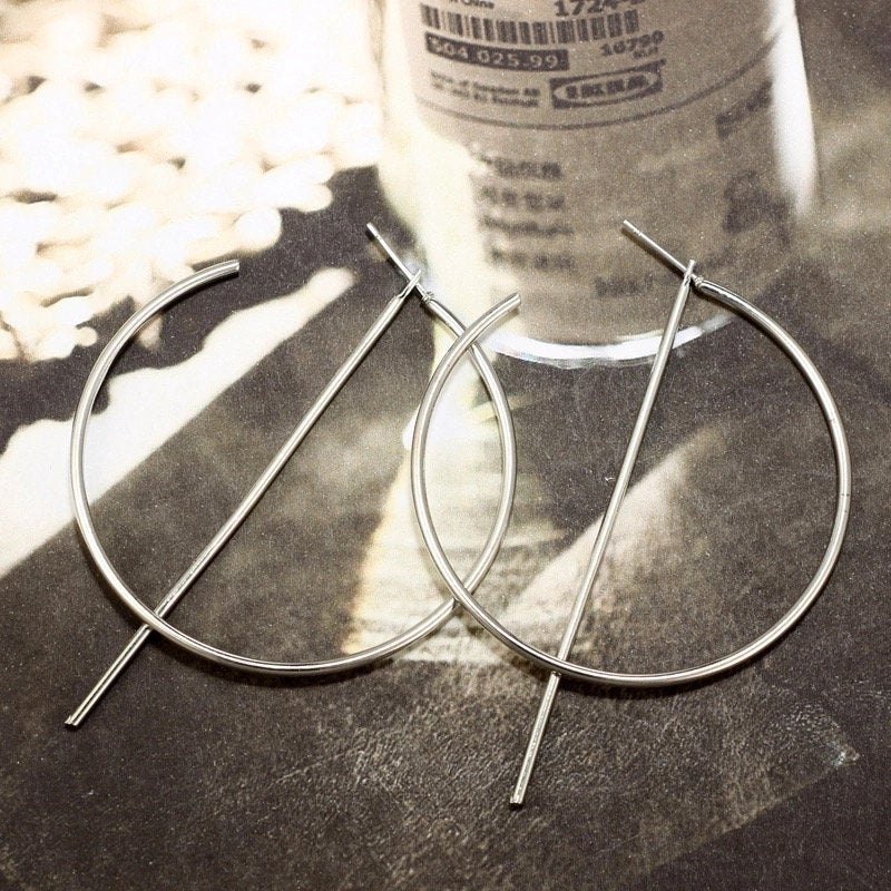 Dangle Bar Open Hoop Earring