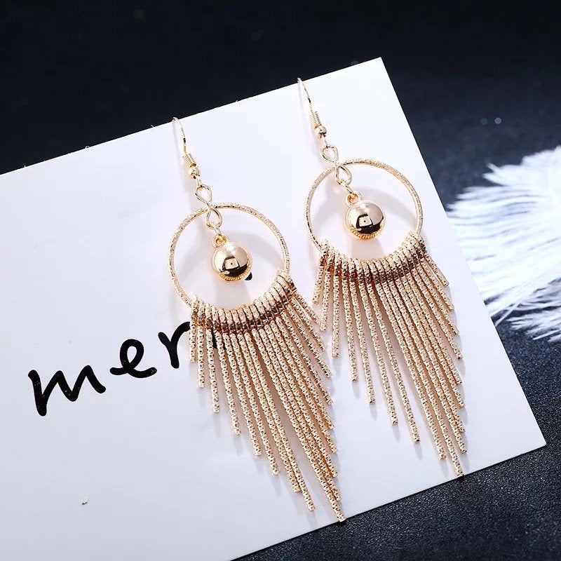Exaggerated Chandelier Tassel Earring