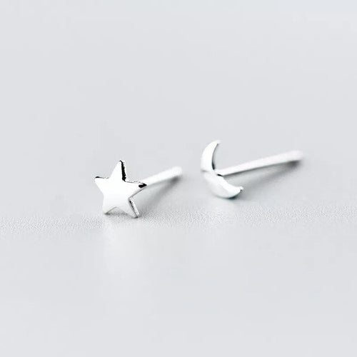 Tiny Star Moon Mismatched Earring