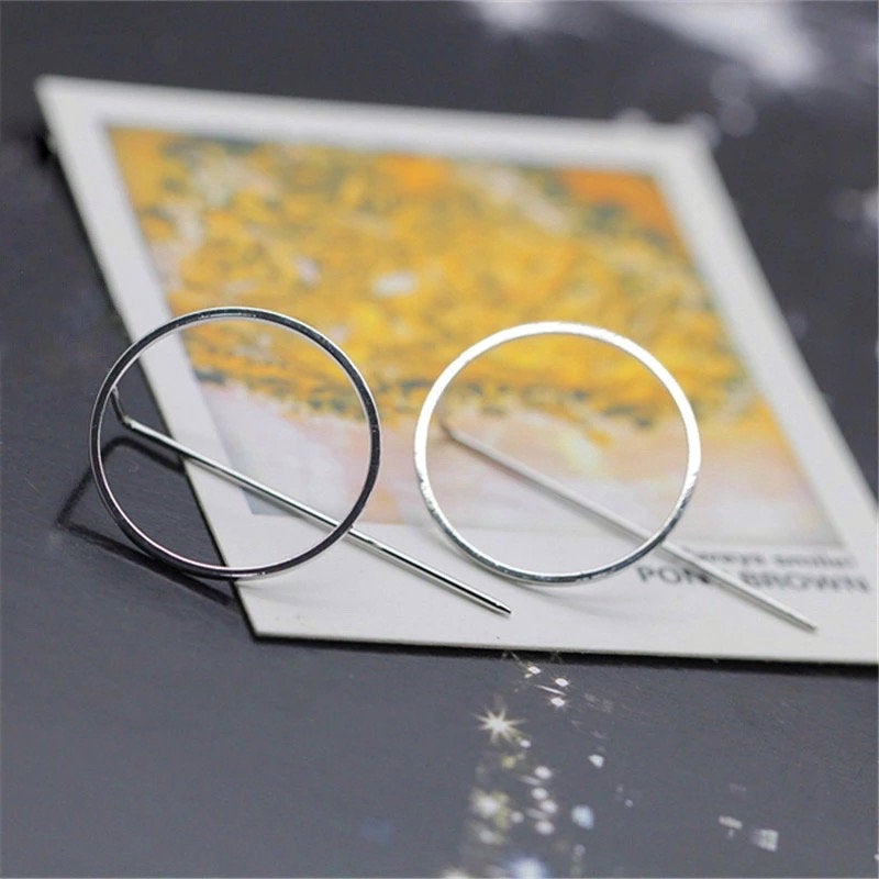 Circle Bar Threader Punk Earring