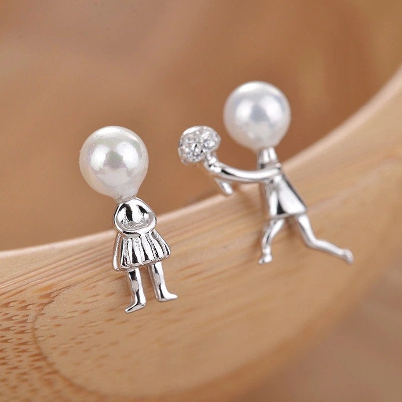 Romantic Pearl Boy Girl Earring