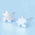 Tiny Puzzle Piece Stud Earring