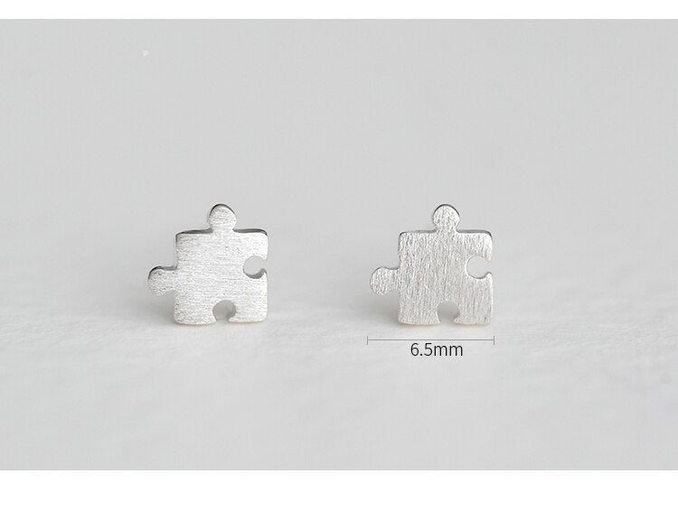 Tiny Puzzle Piece Stud Earring