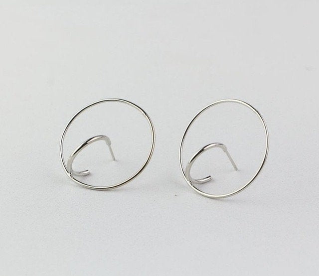 3D Geometric Hoop Earring