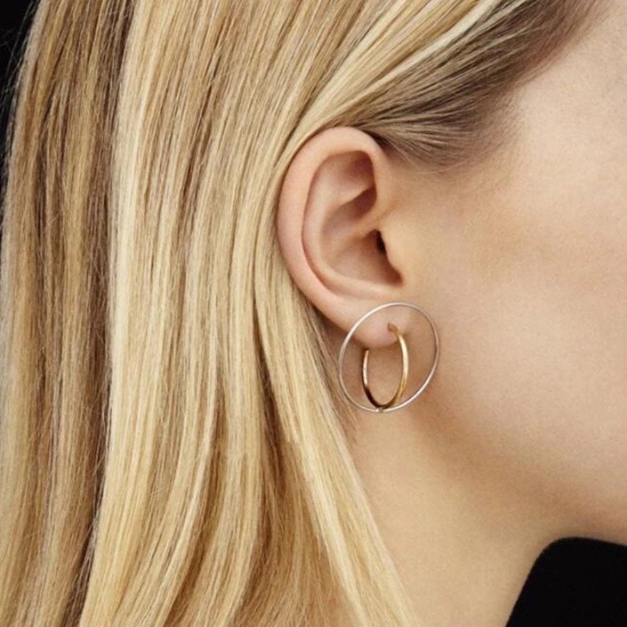 3D Geometric Hoop Earring
