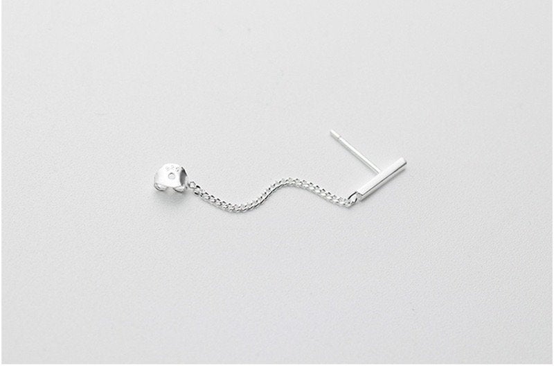 Minimalist Bar Chain Cuff Earring