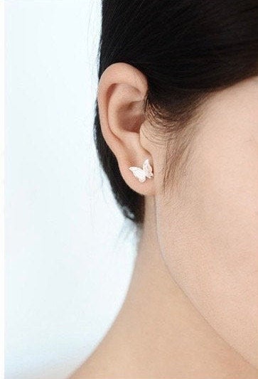 Tiny Butterfly Metal Earring