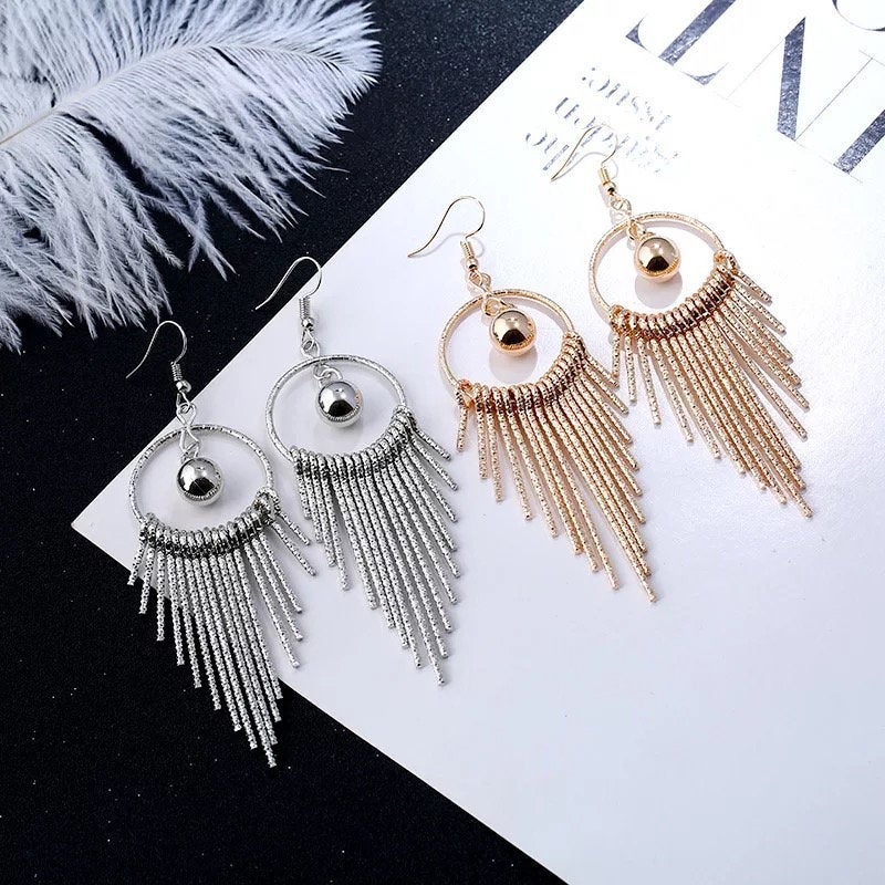 Exaggerated Chandelier Tassel Earring