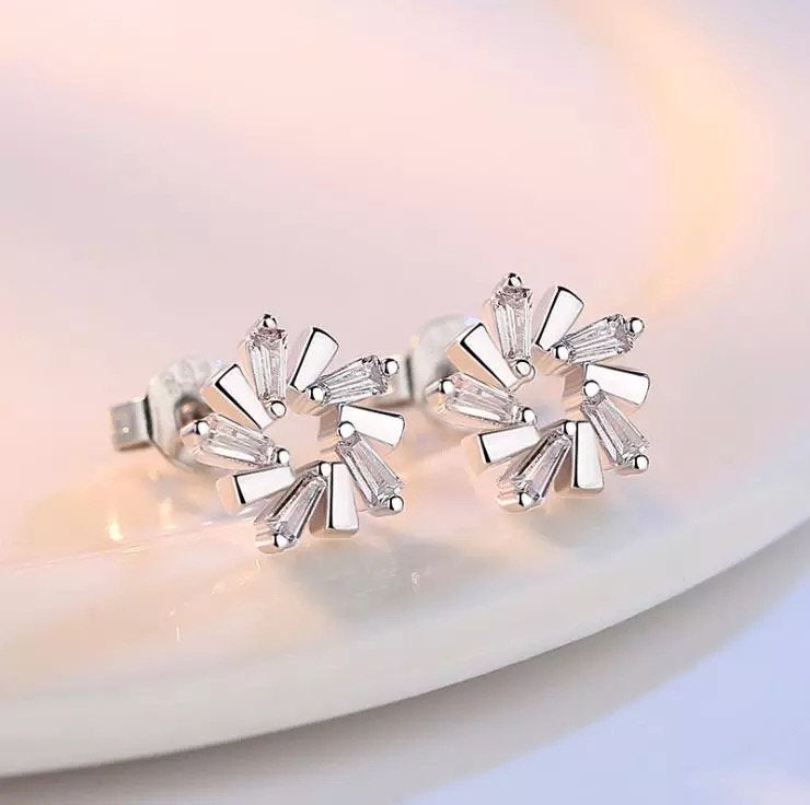 Ice Flower Crystal Stud Earring