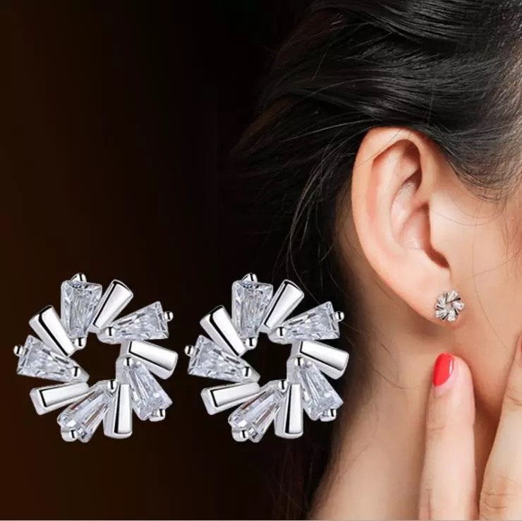 Ice Flower Crystal Stud Earring