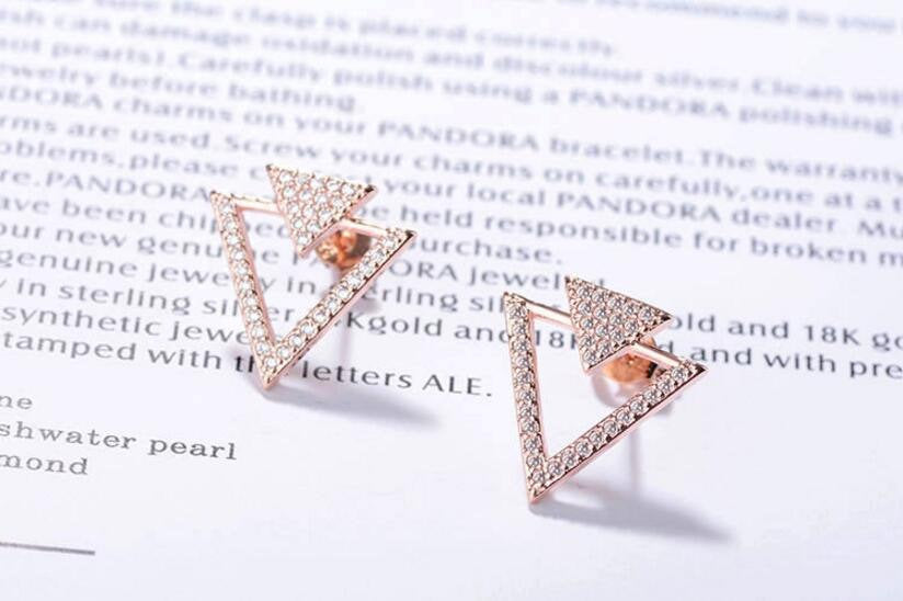 Crystal Triangle Gemstone Earring