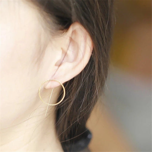 Circle Bar Threader Punk Earring