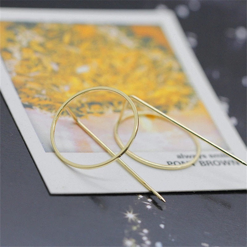 Circle Bar Threader Punk Earring