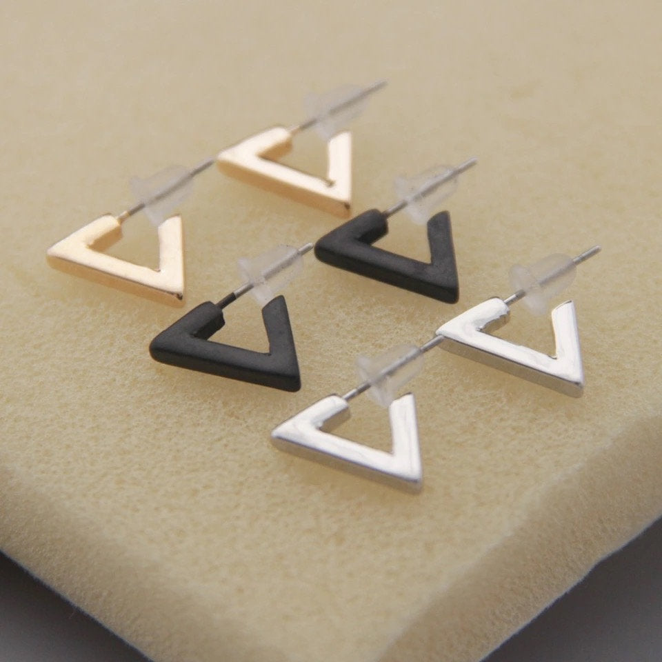 Triangle Ear Huggie Silver Earring