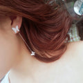 Crystal Butterfly Dangle Ear Jacket Earring
